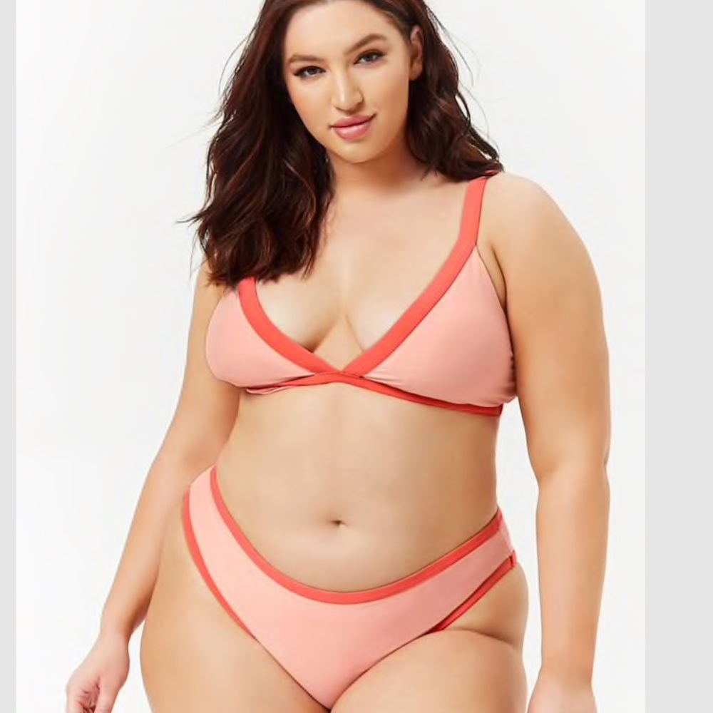 🦀🦞🦐Coral Contrasting Bikini